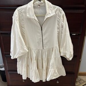 Free People Ivory Textured Dress